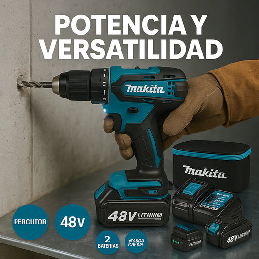 Taladro Inalámbrico con Percutor con 26 Accesorios + 2 Baterías
